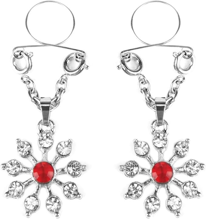 Peekaboo Pasties Ruby and Diamond Star Nipple Jewellery Non Piercing Design - - Breast and Nipple Toys