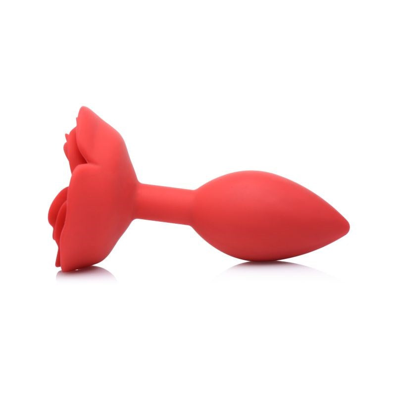 XR Brands Master Series Booty Bloom Silicone Rose Anal Plug Red Premium Silicone - - Butt Plugs