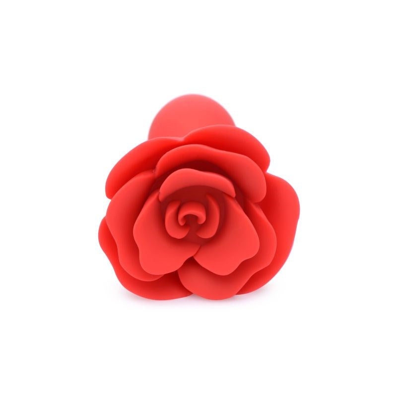 XR Brands Master Series Booty Bloom Silicone Rose Anal Plug Red Premium Silicone - - Butt Plugs