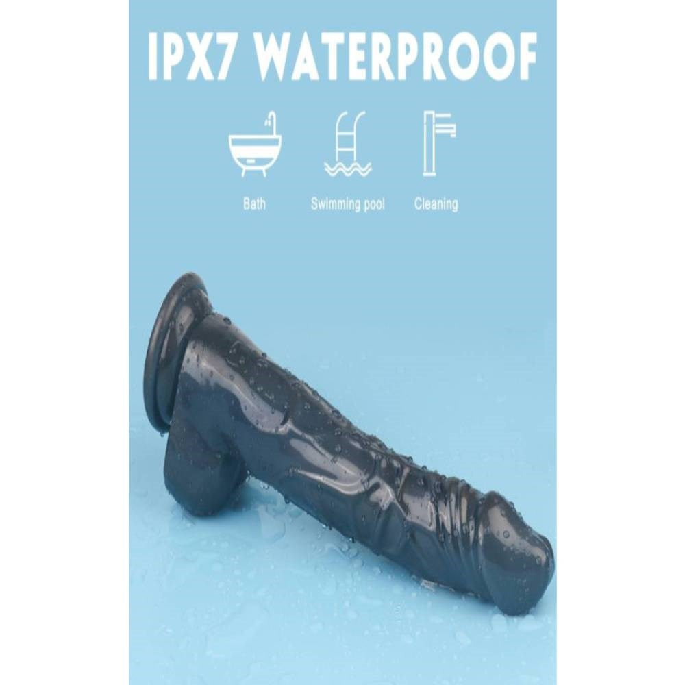 S Hande King Kong Realistic Dong With Balls Black Suction Cup Base - - Realistic Dildos