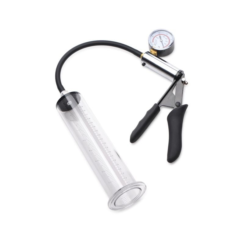 XR Brands Size Matters Mens Penis Pump Kit with Cylinder and Gauge - - Penis Pumps And Stretchers
