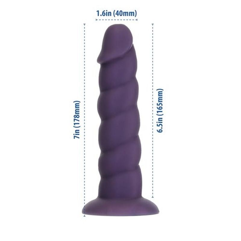 BMS Factory Addiction Unicorn Realistic Dildo 7 Inch Purple with Suction Cup - - Realistic Dildos