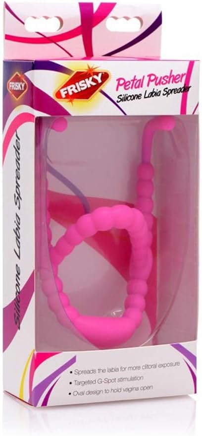 XR Brands Frisky Petal Pusher Silicone Labia Spreader with Stimulation Beads - - Pussy And Clit Toys