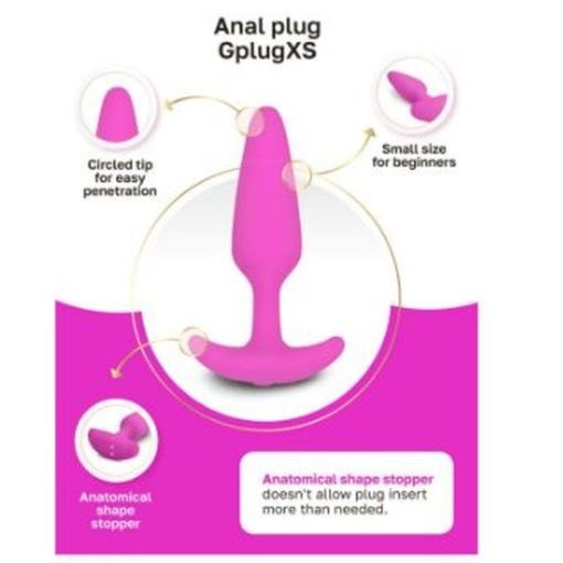 Gvibe Gplug Sunny Raspberry Butt Plug XS Vibrating Anal Stimulation - - Butt Plugs