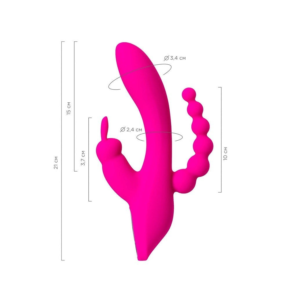 JOS Spanky Triple Stimulator Rabbit Vibrator with 7 Patterns 3 Speeds - - Rabbit Vibrators