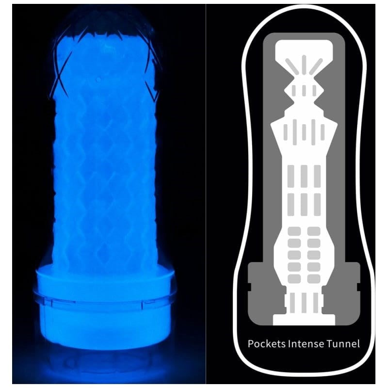 Lovetoy Lumino Play Mens Pocket Masturbator Glow in Dark TPE Material - - Masturbators and Strokers