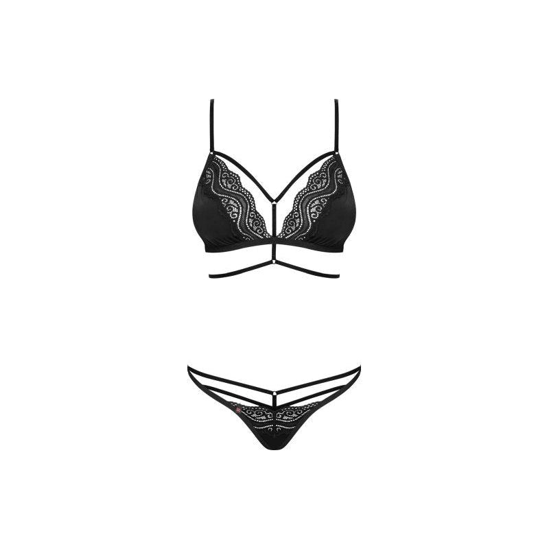Obsessive Diyosa Panty and Bra Set 2 Piece Black Wireless Comfort - - Bras and Bra Sets