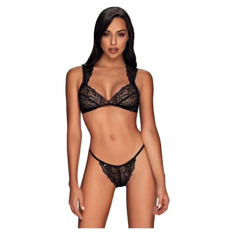 Obsessive Elisetta Bra & Panty Set 2 Piece with Strappy Back Design - - Bras and Bra Sets