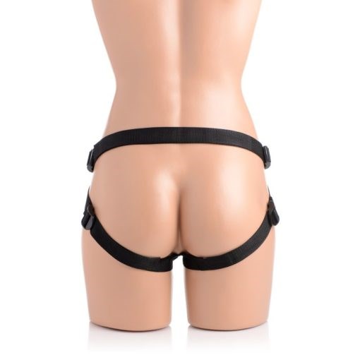 XR Brands Strap U Brazen Silicone Dildo With Harness 8 Inch Flesh Dual Density - - Strap On Sextoys