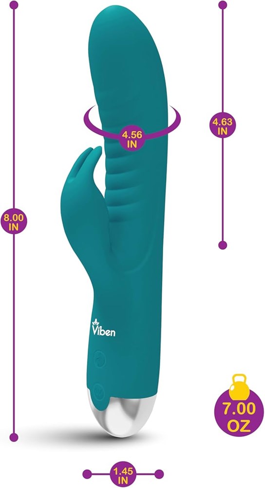 Viben Alluring Come Hither Rabbit Vibrator Ocean with G Spot Motion - - Rabbit Vibrators