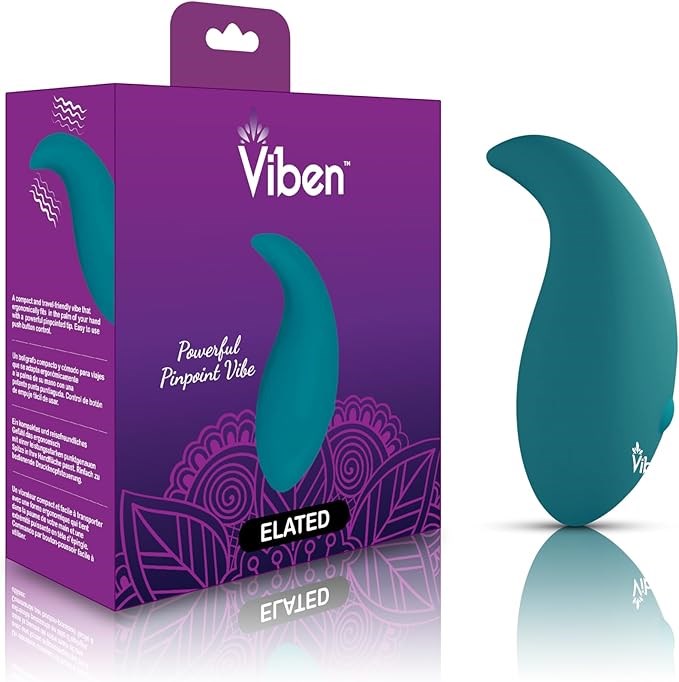 Viben Elated Pinpoint Rechargeable Vibrator Ocean Flexible Tip Design - - Personal Massagers