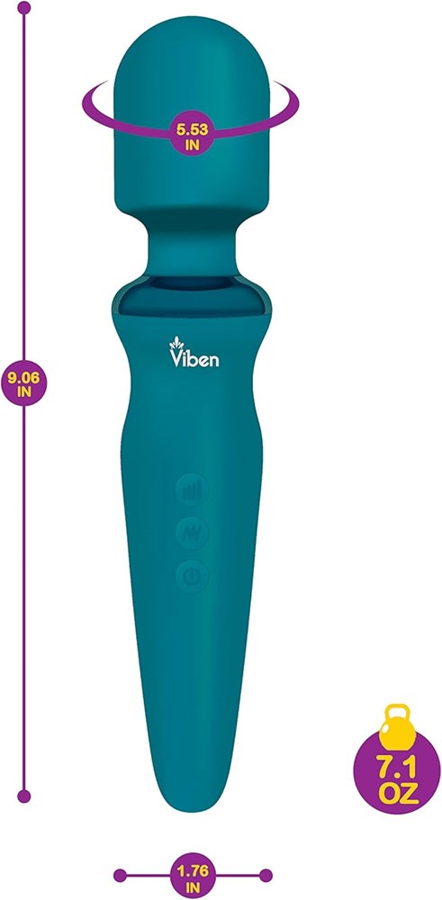 Viben Fierce Rechargeable Vibrating Wand Massager Ocean Powerful Vibrator - - Body Wands