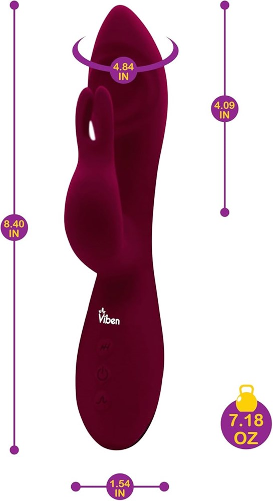 Viben Pzazz Rechargeable Thumping Rabbit Vibrator Ruby Dual Stimulation - - Rabbit Vibrators