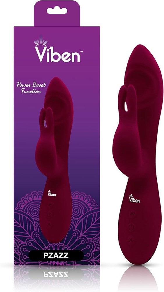 Viben Pzazz Rechargeable Thumping Rabbit Vibrator Ruby Dual Stimulation - - Rabbit Vibrators