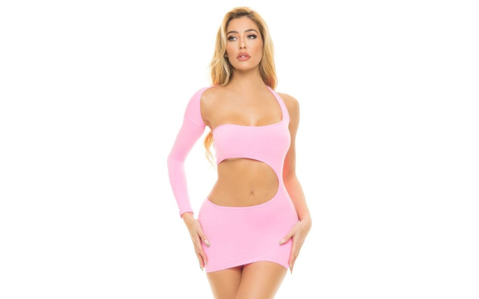 Pink Lipstick Cut My Life Into Pieces Women Dress Cutout Design - - Skirts And Club Wear