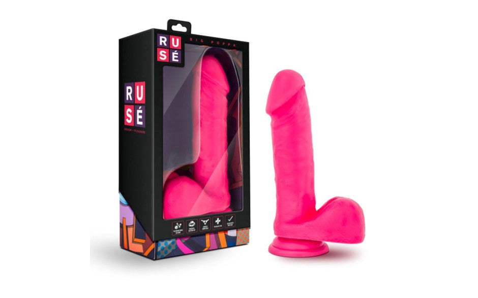 Blush Novelties Ruse Big Poppa Realistic Silicone Dildo 8 Inch Length - - Realistic Dildos