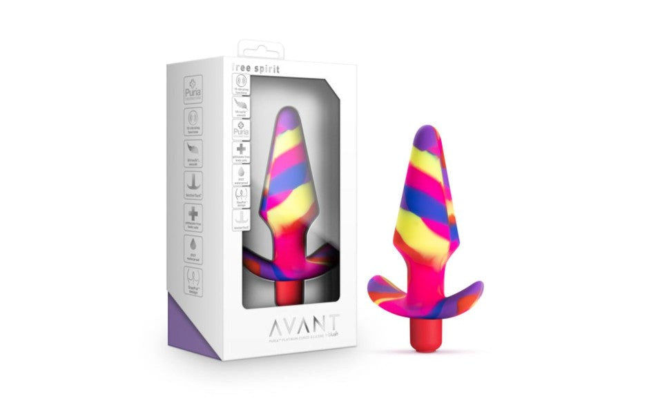 Blush Novelties Avant Free Spirit Scarlet Silicone Butt Plug Vibrating - - Butt Plugs
