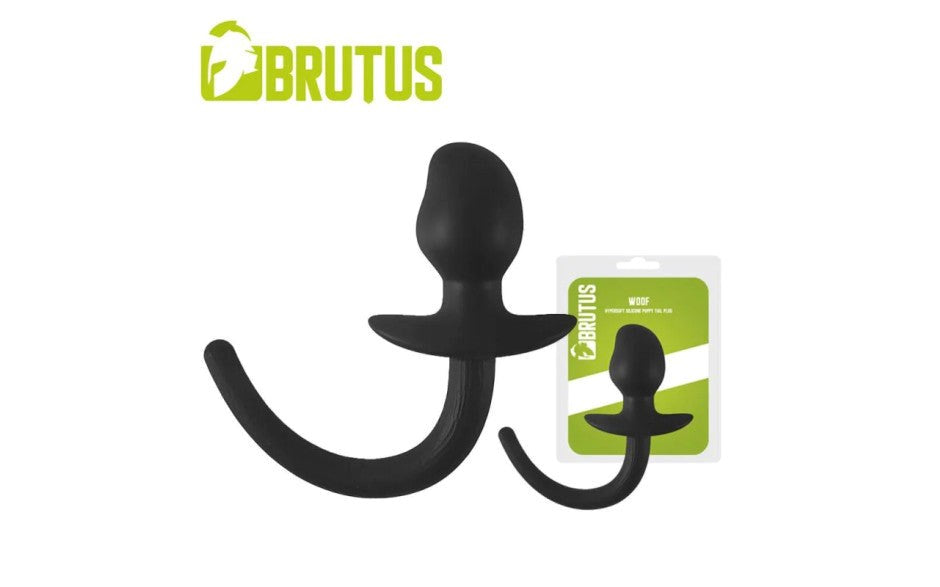 Brutus Woof Hyper Soft Silicone Puppy Tail Butt Plug Medical Grade - - Butt Plugs
