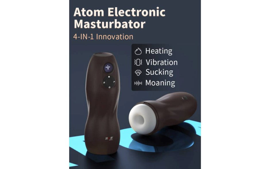 Drywell Atom Electronic Mens Masturbator with Vibration and Suction - - Masturbators and Strokers