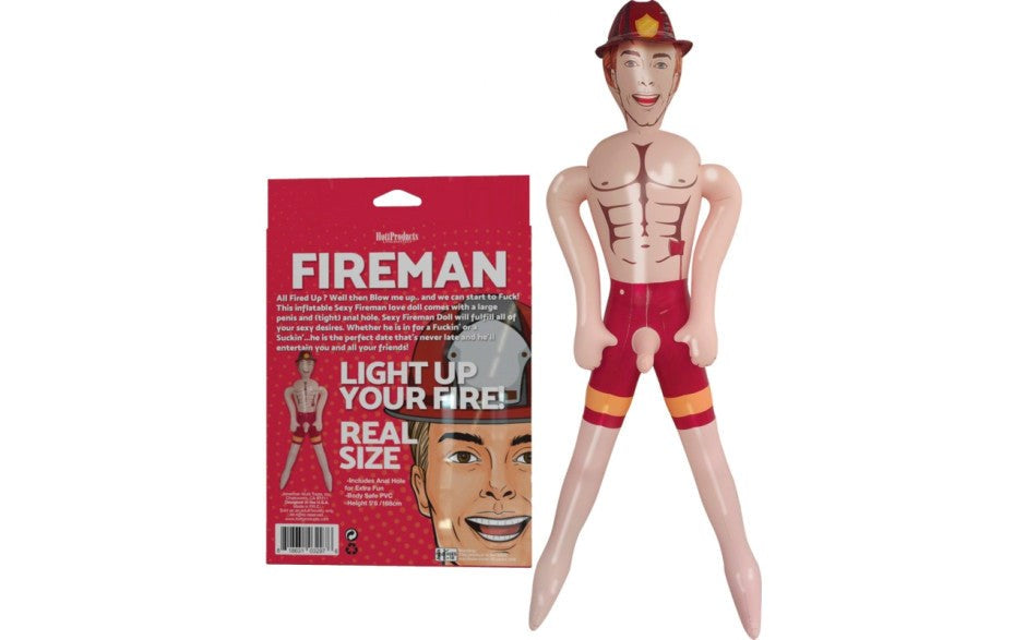 Hott Products Fireman Inflatable Blowup Love Doll with Realistic Anatomy - - Love Dolls