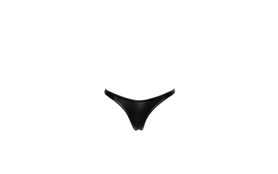 Noir Handmade Power Wetlook Womens Thong Black Premium Glossy Lingerie - - Her Fetish