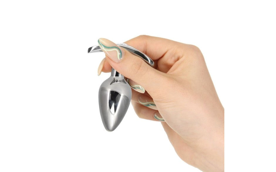 BMS Factory Pillow Talk Sneaky Luxurious Stainless Steel Anal Plug with Swarovski Crystal Premium Weight - - Butt Plugs