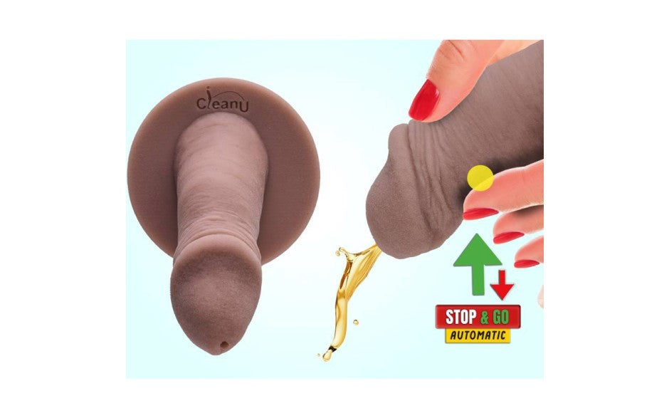 Screeny Weeny 6.0 Cut Nordic White Fake Penis with Push Piss Mechanism - - Realistic Dildos