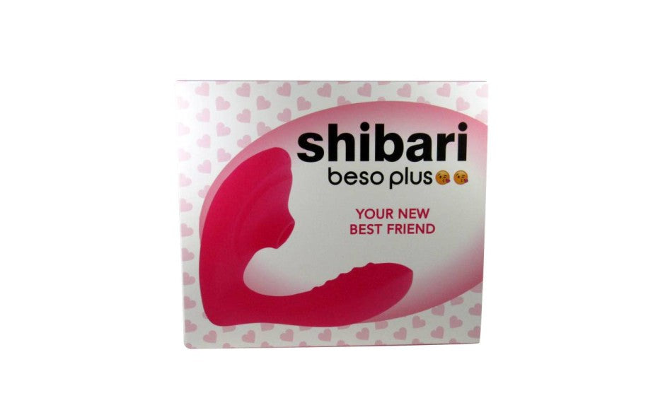 Shibari Beso Plus Air Pulse G Spot & Clitoral Vibrator Pink Dual Stimulation - - Clit Ticklers and Pulsators