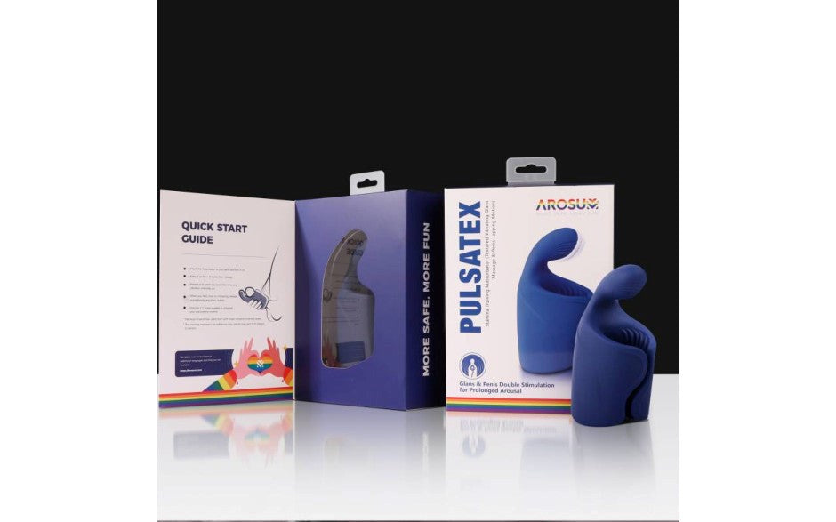 Arosum PulsateX Rechargeable Male Masturbator with Dual Shaft and Glans Action - - Masturbators and Strokers