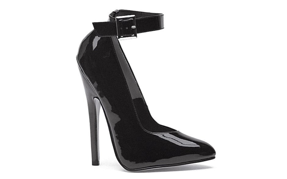Ellie Shoes 6 Inch Fetish Pump With Ankle Strap Black Platform Heels - - Womens Footwear