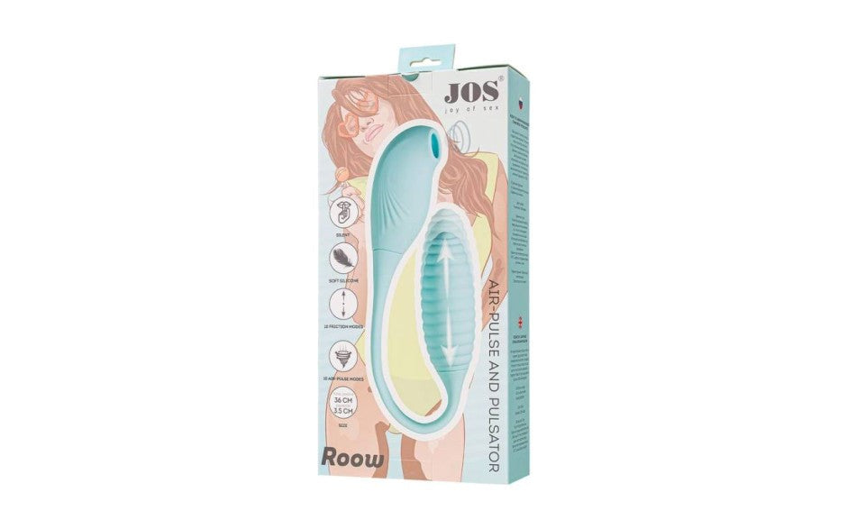 JOS Roow Vaginal and Clitoral Air Pulse Stimulator Blue Dual Motor - - Clit Ticklers and Pulsators