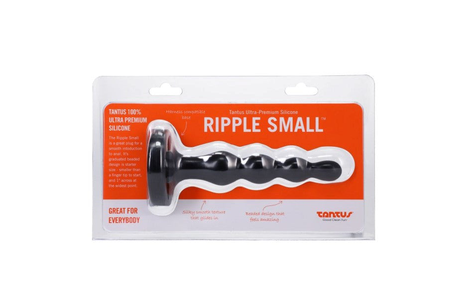 Tantus Ripple Small Anal Beads Onyx Premium Silicone Anal Training - - Anal Dildos