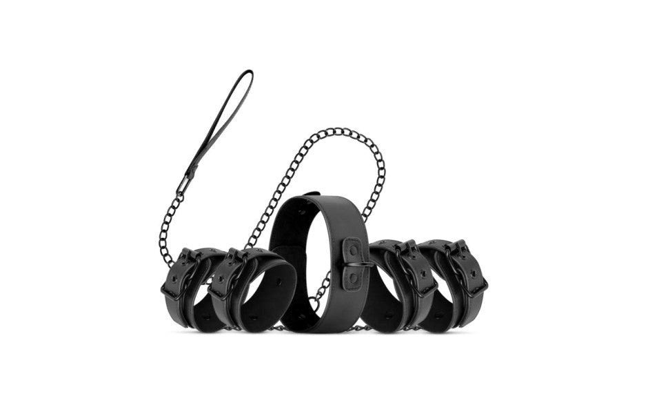 Bedroom Fantasies Total BDSM Restraint Complete Set Black Complete Control - - Cuffs And Restraints