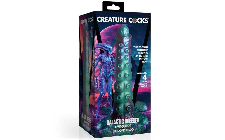 XR Brands Creature Cocks Galactic Breeder Ovipositor Silicone Fantasy Dildo - - Realistic Dildos