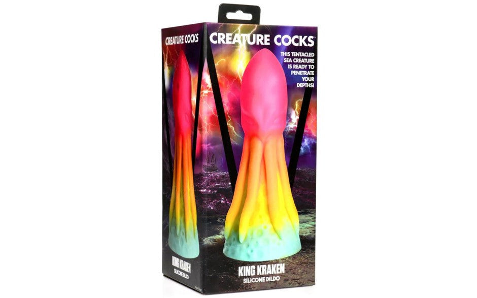 XR Brands Creature Cocks King Kraken Silicone Fantasy Dildo with Suction Cup - - Realistic Dildos