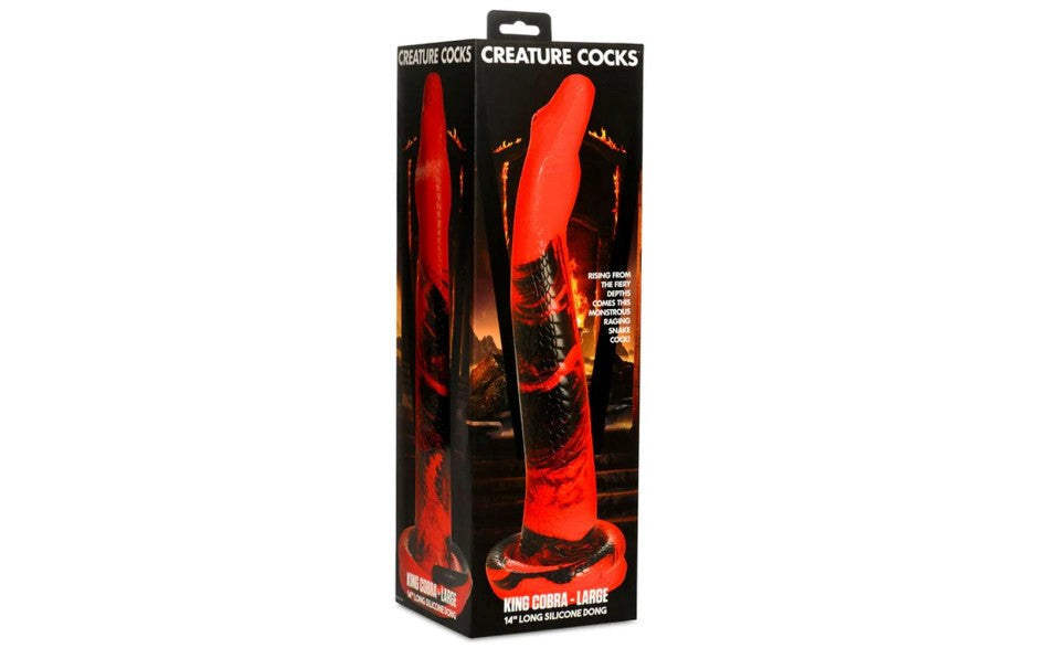 XR Brands Creature Cocks Large King Cobra Long Silicone Dong 14 Inch Fantasy - - Realistic Dildos