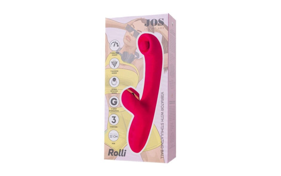 JOS Rolli Stimulating Ball Rabbit Vibrator with Vacuum Clitoral Stimulator - - Rabbit Vibrators