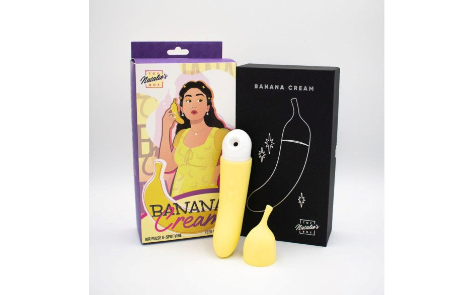 Natalies Toy Box Banana Cream Air Pulse G Spot Vibrator Dual Motor Sex Toy - - Clit Ticklers and Pulsators