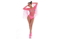 Pink Lipstick Fringe Benefits Set Hot Pink With Pot Pasties - Teddies and Bodysuits