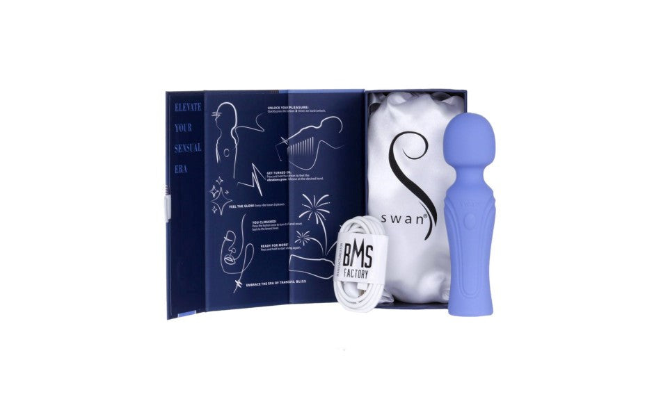BMS Factory Swan Era Vibrating Body Wand Massager Premium Silicone Design - - Body Wands