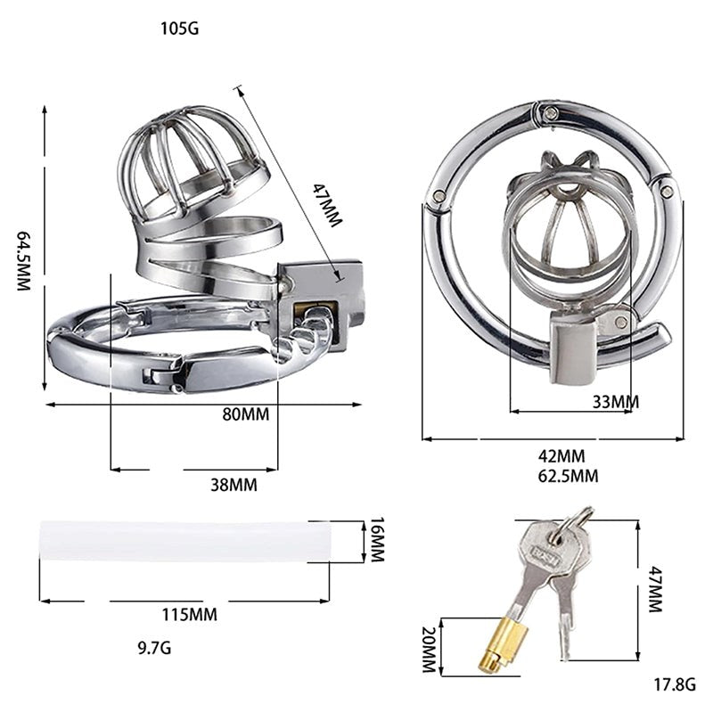BDStyle Stainless Steel Adjustable Male Chastity Cock Cage - - Male Chastity