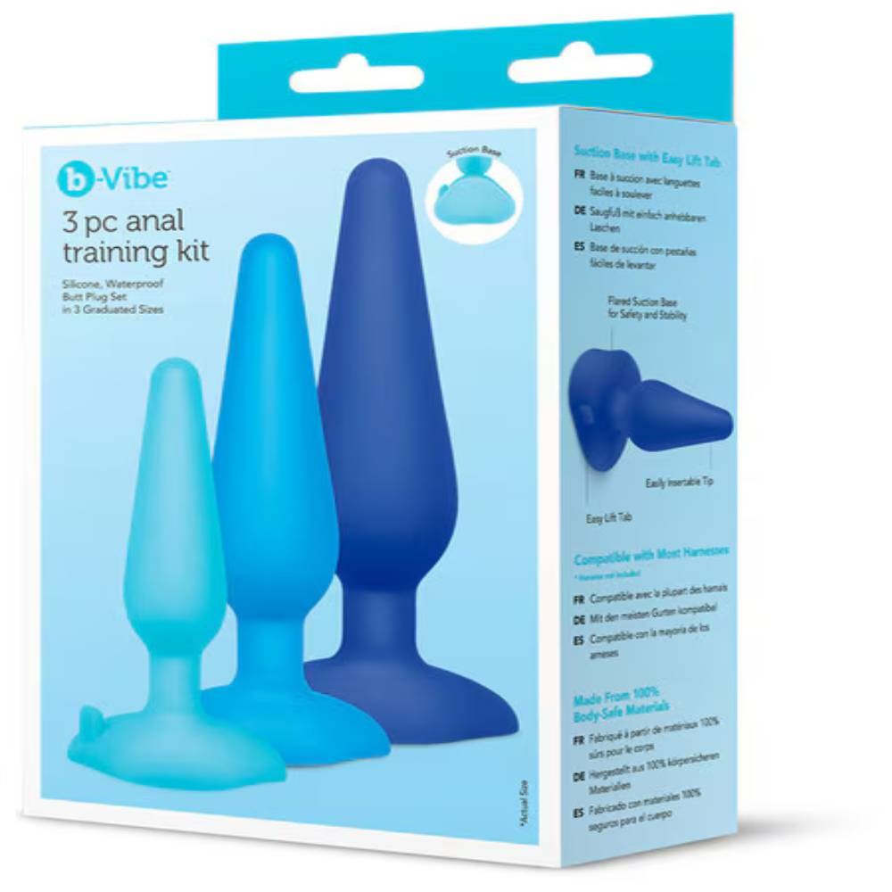 B Vibe 3 Piece Anal Training Butt Plug Kit Progressive Anal Training - - Butt Plugs