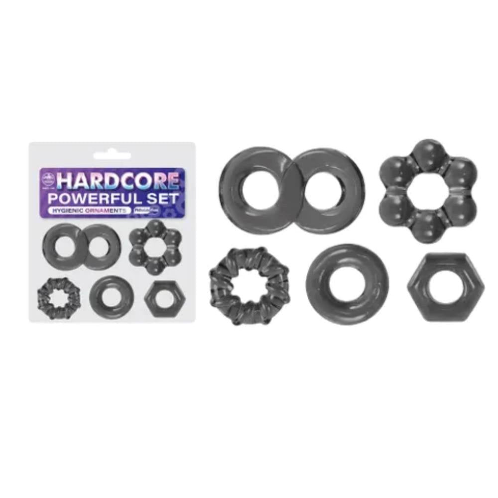 NANMA Corporation Excellent Power Hardcore Powerful 5 Piece Cock Ring Set - - Cock Ring Sets