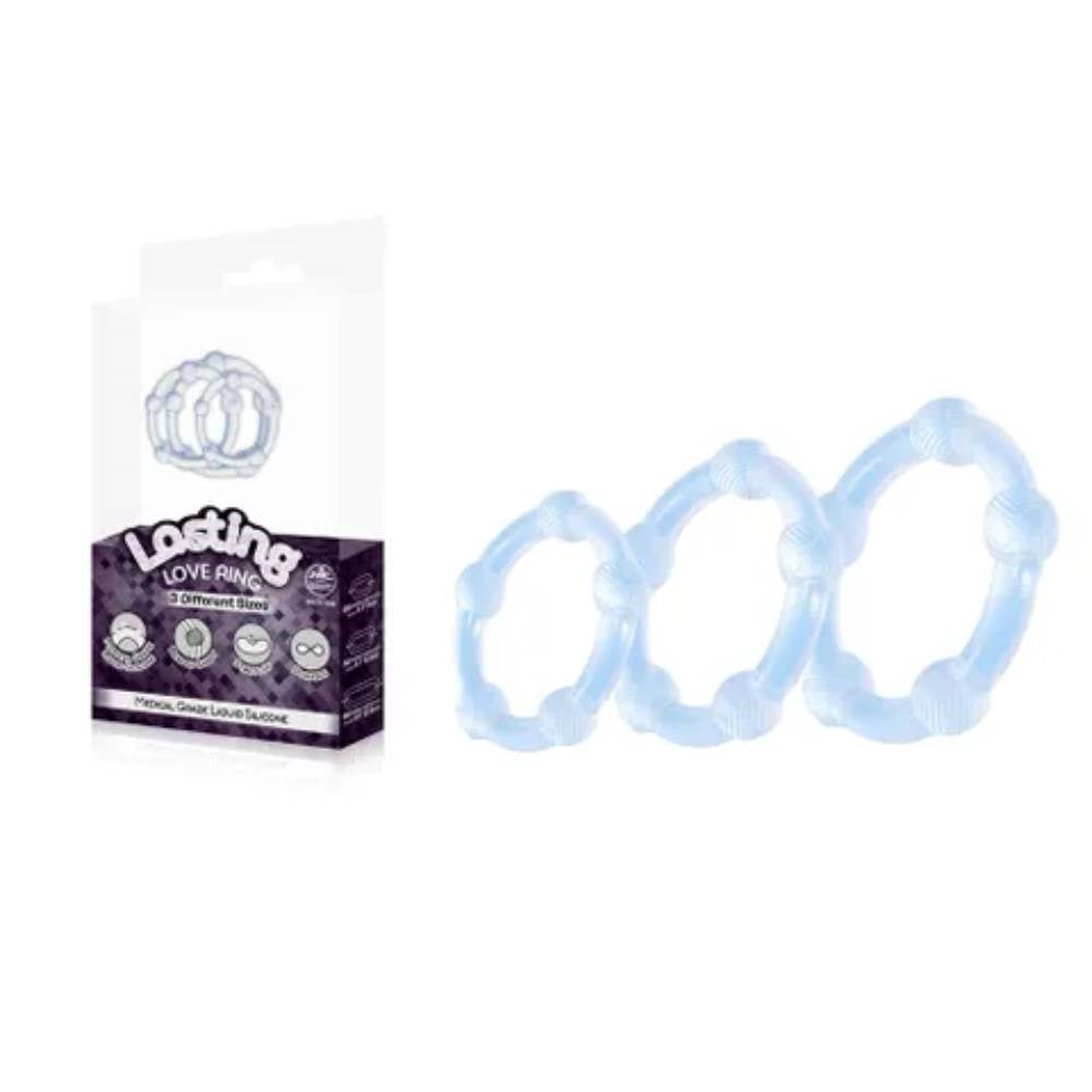NANMA Corporation Excellent Power Lasting 3 Piece Beaded Love Rings Set Premium Cock Ring - - Cock Ring Sets