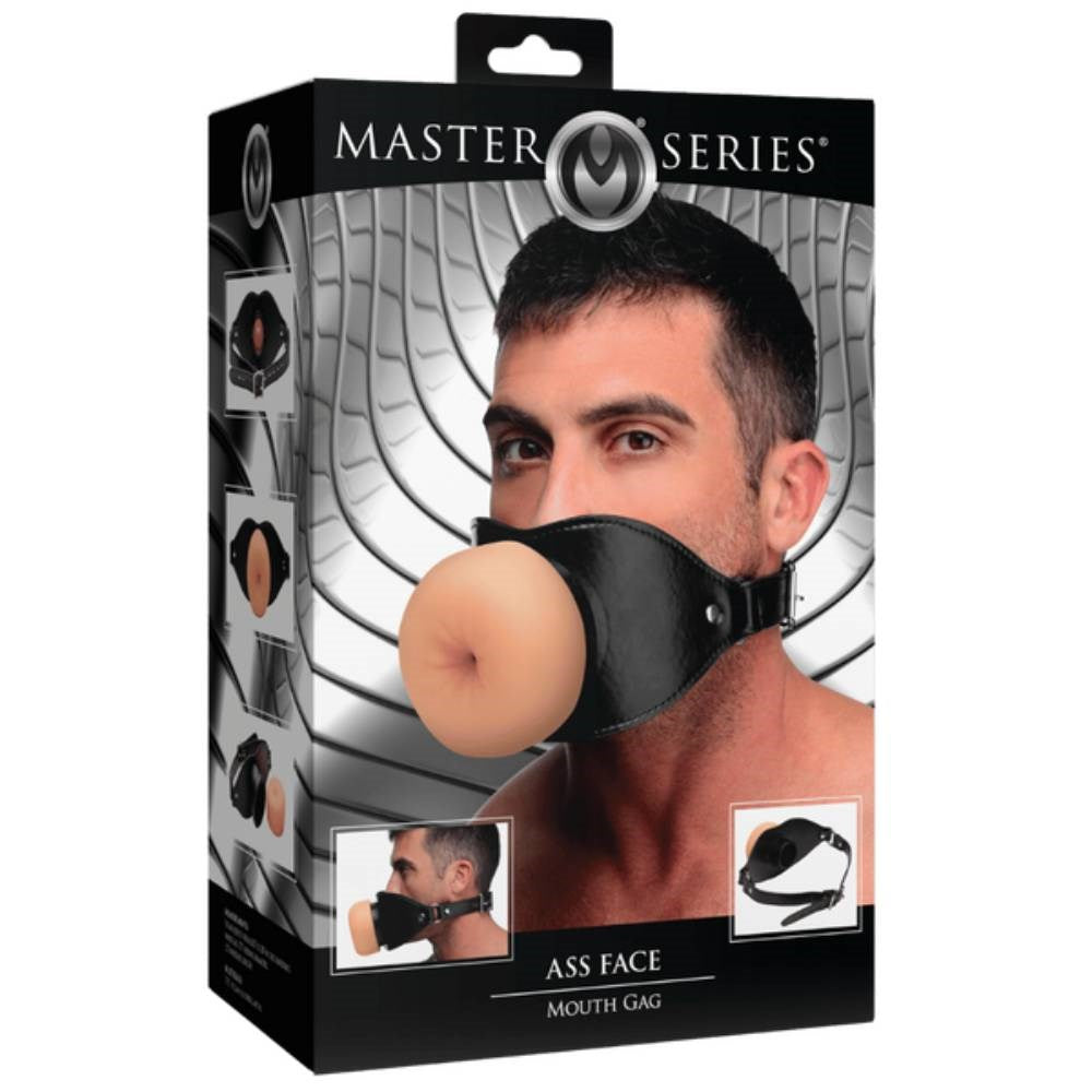 XR Brands Master Series Ass Face Bondage Mouth Gag with Anatomical Design - - Bondage Gags and Bits