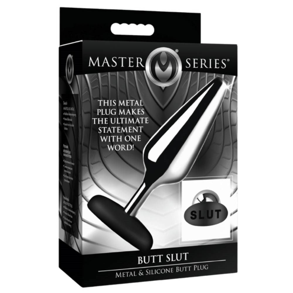 Master Series Butt Slut Metal and Silicone Butt Plug - - Butt Plugs