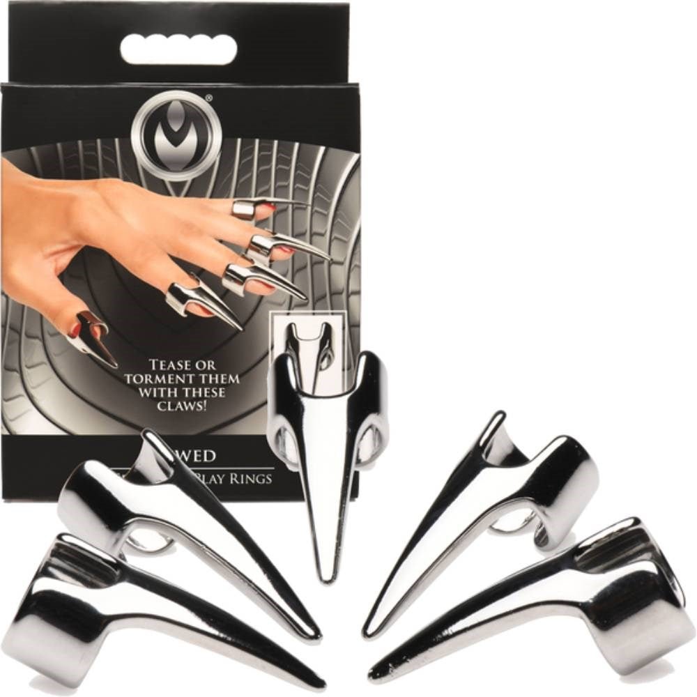 Master Series Clawed 5 Piece Sensation Play Finger Rings - - Electro Sex