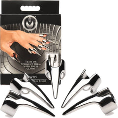 Master Series Clawed 5 Piece Sensation Play Finger Rings - - Electro Sex