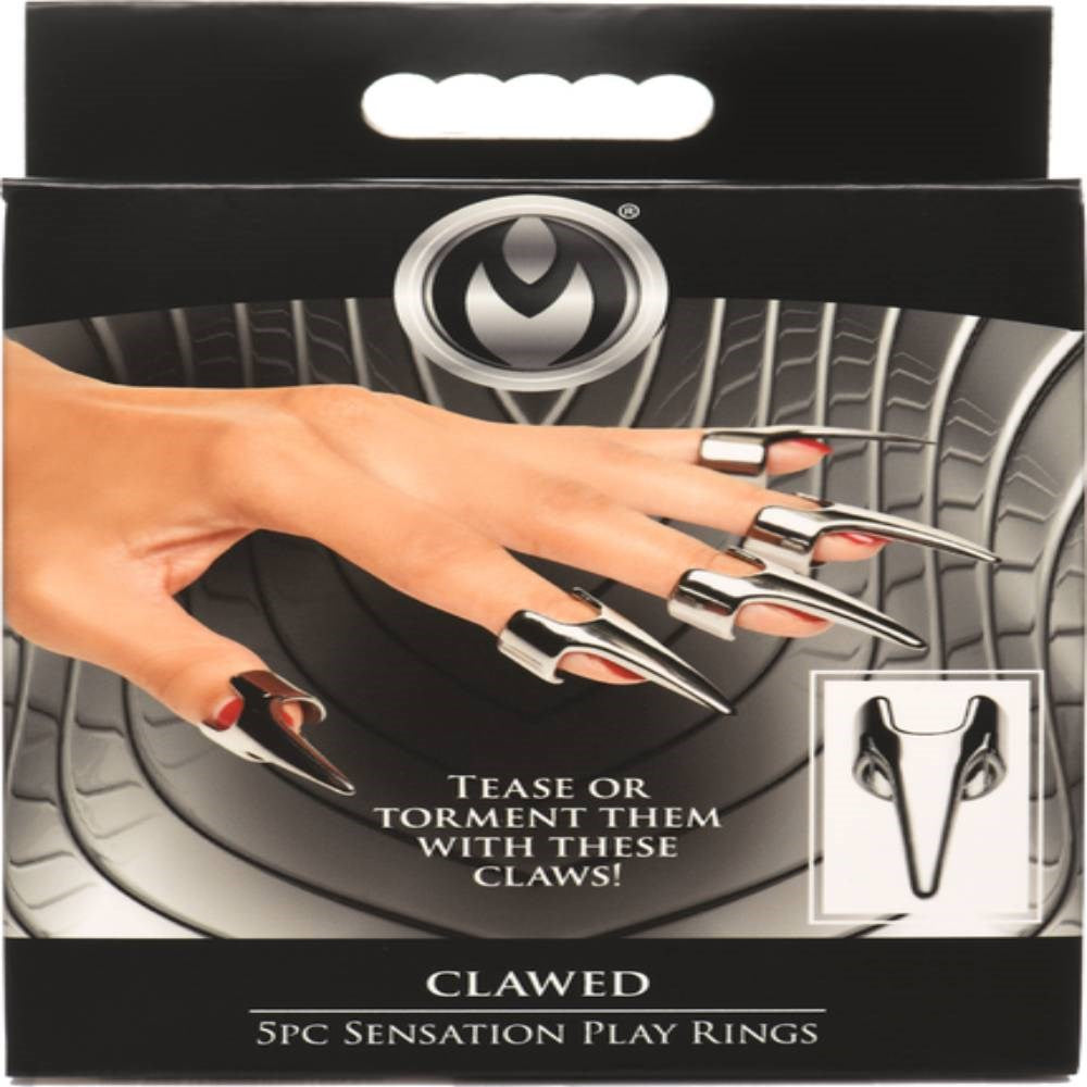 Master Series Clawed 5 Piece Sensation Play Finger Rings - - Electro Sex