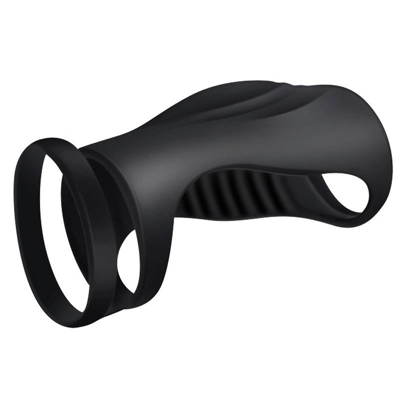 BDStyle Silicone Dual Ring Penis Sleeve with Dual Ring Stability Design - - Penis Sleeves and Extenders